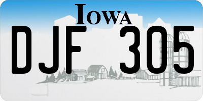 IA license plate DJF305