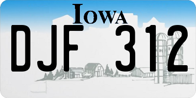 IA license plate DJF312