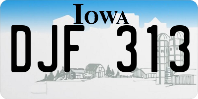 IA license plate DJF313