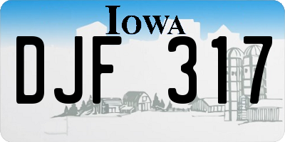 IA license plate DJF317