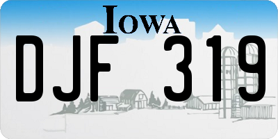 IA license plate DJF319