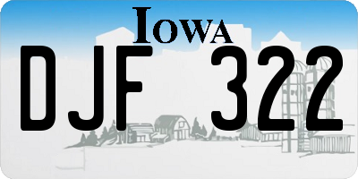 IA license plate DJF322
