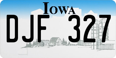 IA license plate DJF327
