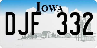 IA license plate DJF332