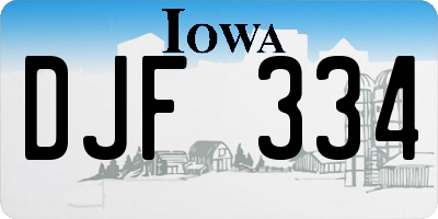 IA license plate DJF334