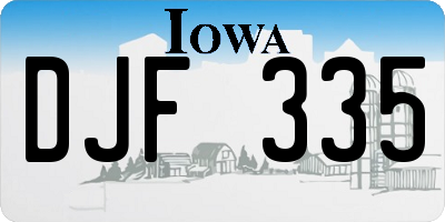 IA license plate DJF335