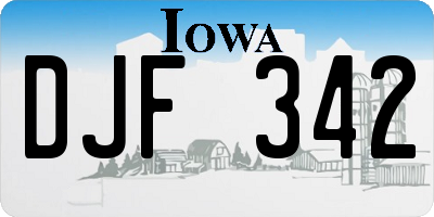 IA license plate DJF342
