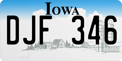 IA license plate DJF346