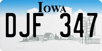 IA license plate DJF347