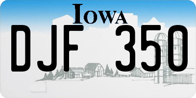 IA license plate DJF350