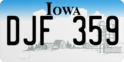 IA license plate DJF359