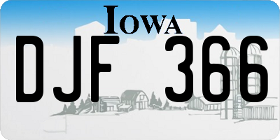 IA license plate DJF366