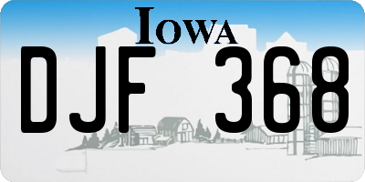 IA license plate DJF368