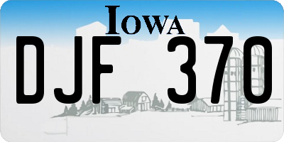 IA license plate DJF370