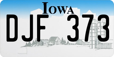 IA license plate DJF373