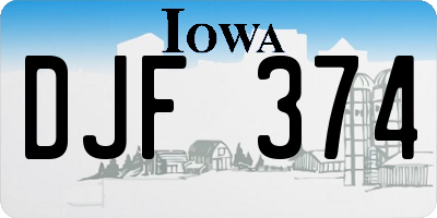 IA license plate DJF374