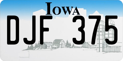 IA license plate DJF375