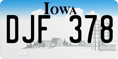 IA license plate DJF378