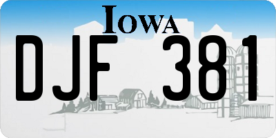 IA license plate DJF381