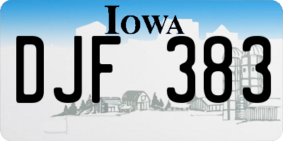 IA license plate DJF383