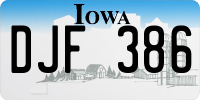 IA license plate DJF386