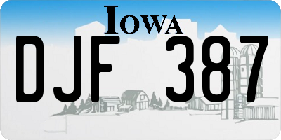 IA license plate DJF387