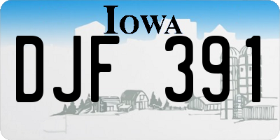 IA license plate DJF391