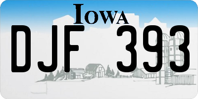 IA license plate DJF393