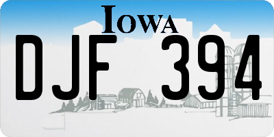 IA license plate DJF394