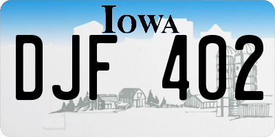 IA license plate DJF402