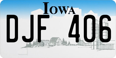 IA license plate DJF406
