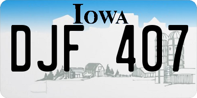 IA license plate DJF407