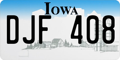 IA license plate DJF408