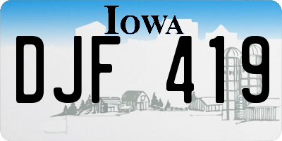 IA license plate DJF419