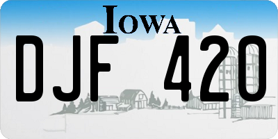 IA license plate DJF420