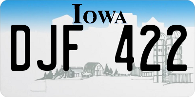 IA license plate DJF422