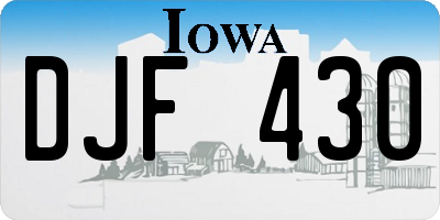 IA license plate DJF430