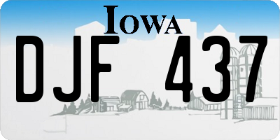 IA license plate DJF437