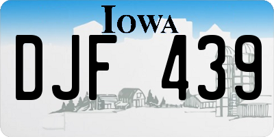 IA license plate DJF439