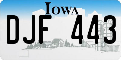 IA license plate DJF443