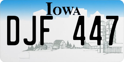 IA license plate DJF447