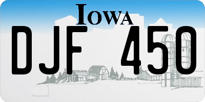 IA license plate DJF450