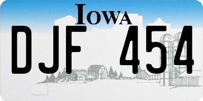 IA license plate DJF454