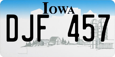 IA license plate DJF457