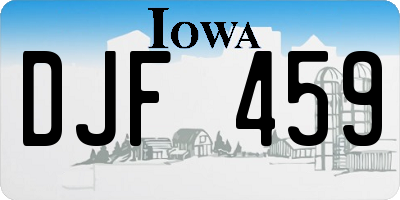 IA license plate DJF459
