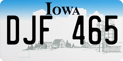 IA license plate DJF465