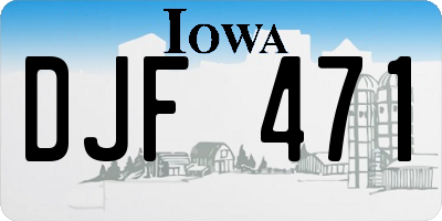 IA license plate DJF471