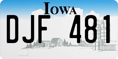 IA license plate DJF481