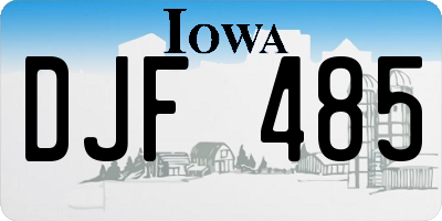 IA license plate DJF485