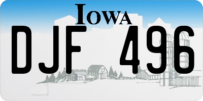 IA license plate DJF496